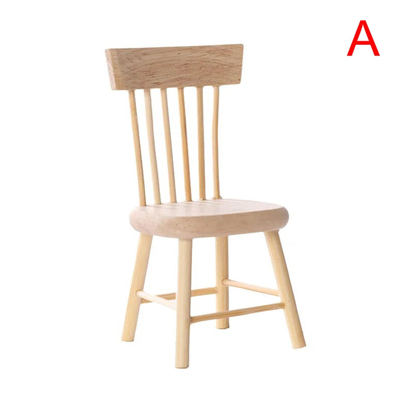 1 12 Miniature Dollhouse Furniture Wooden Dining Table Chair Zpaxo Chair