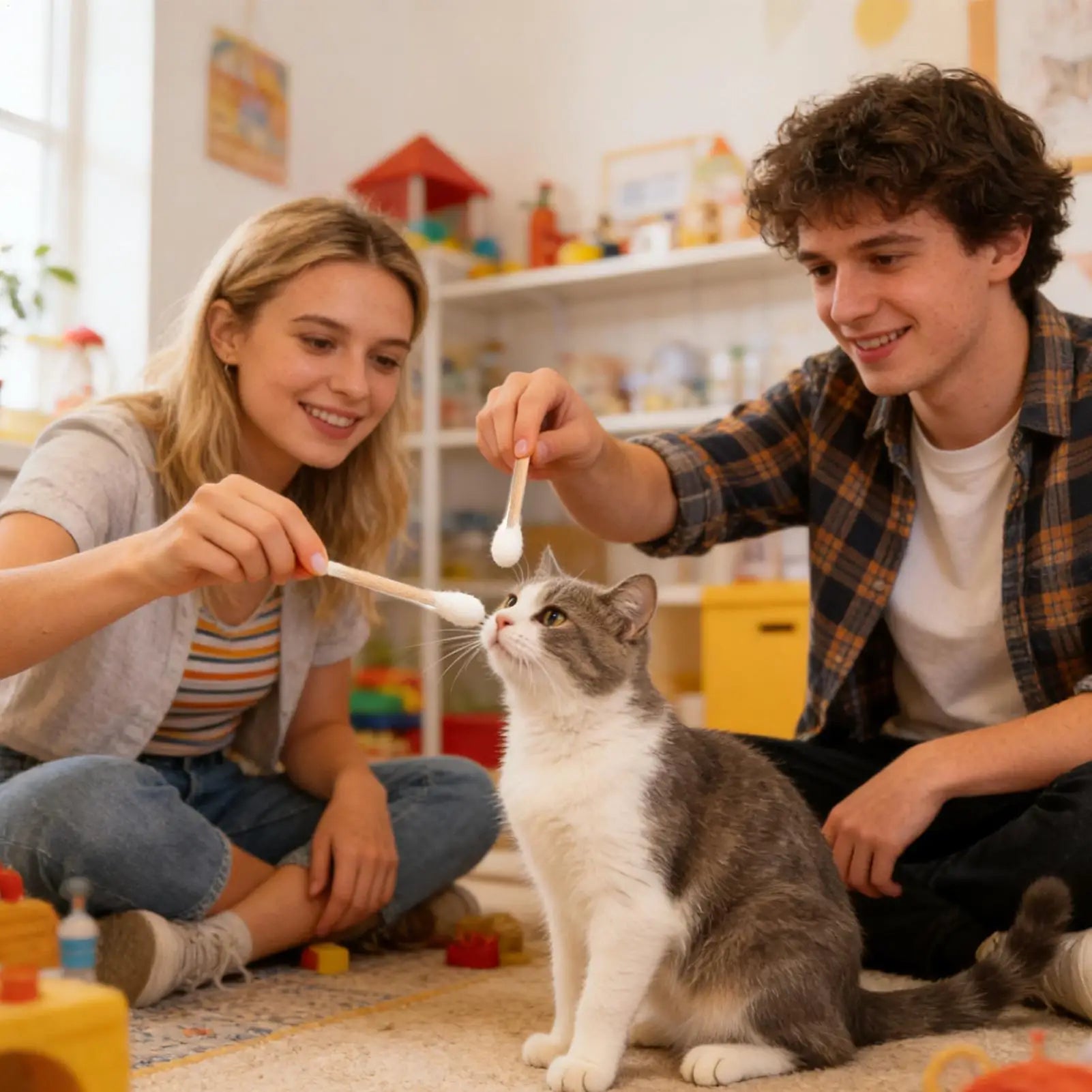 Catnip Kittens Chew Toys 6-Piece Felt Cotton Swabs For Kitten Cat Chew Toy For Indoor Outdoor Training Entertainment Park Home Zpaxo