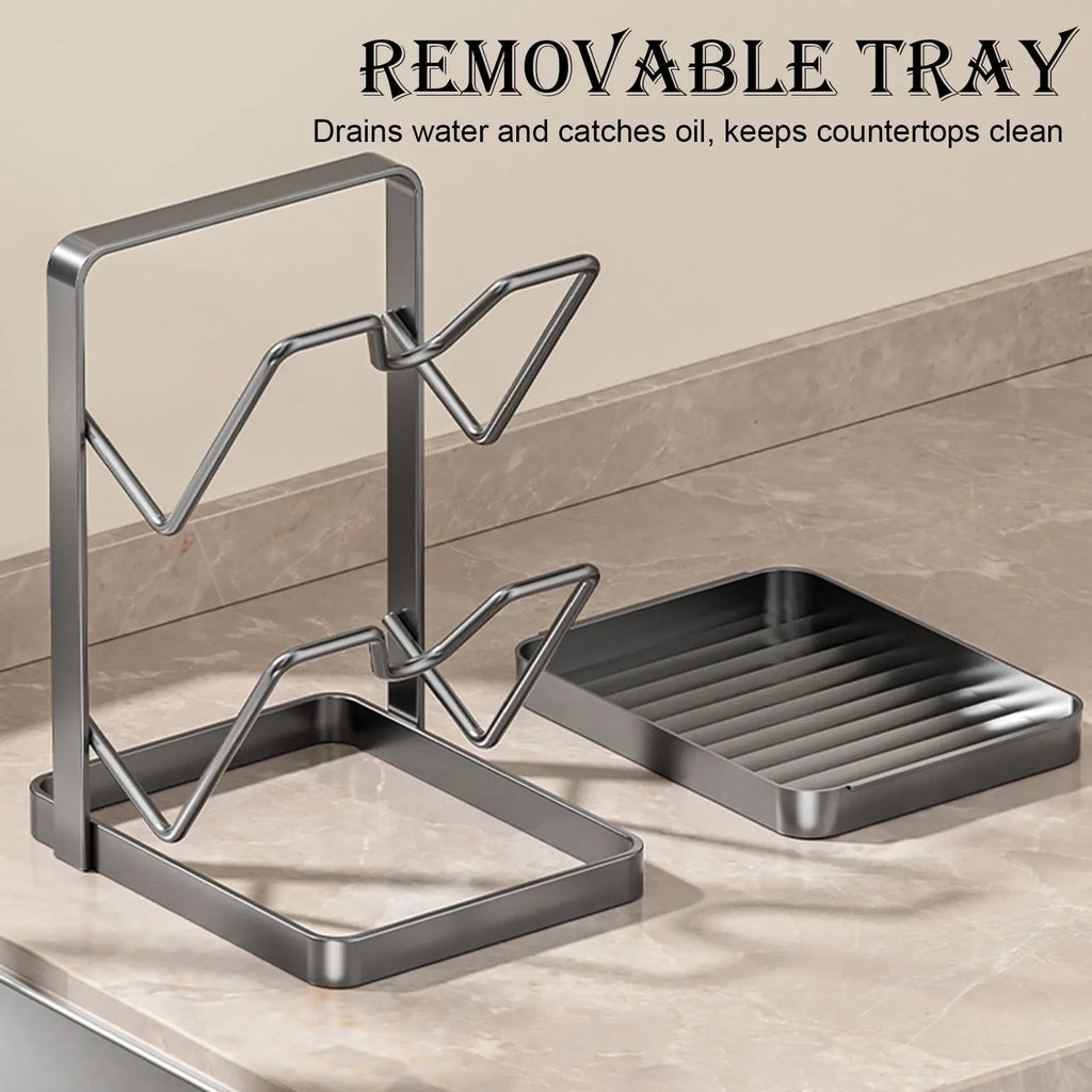 2 Tier Pot Lid Organizer Cutting Board Rack Pan Holder Kitchen