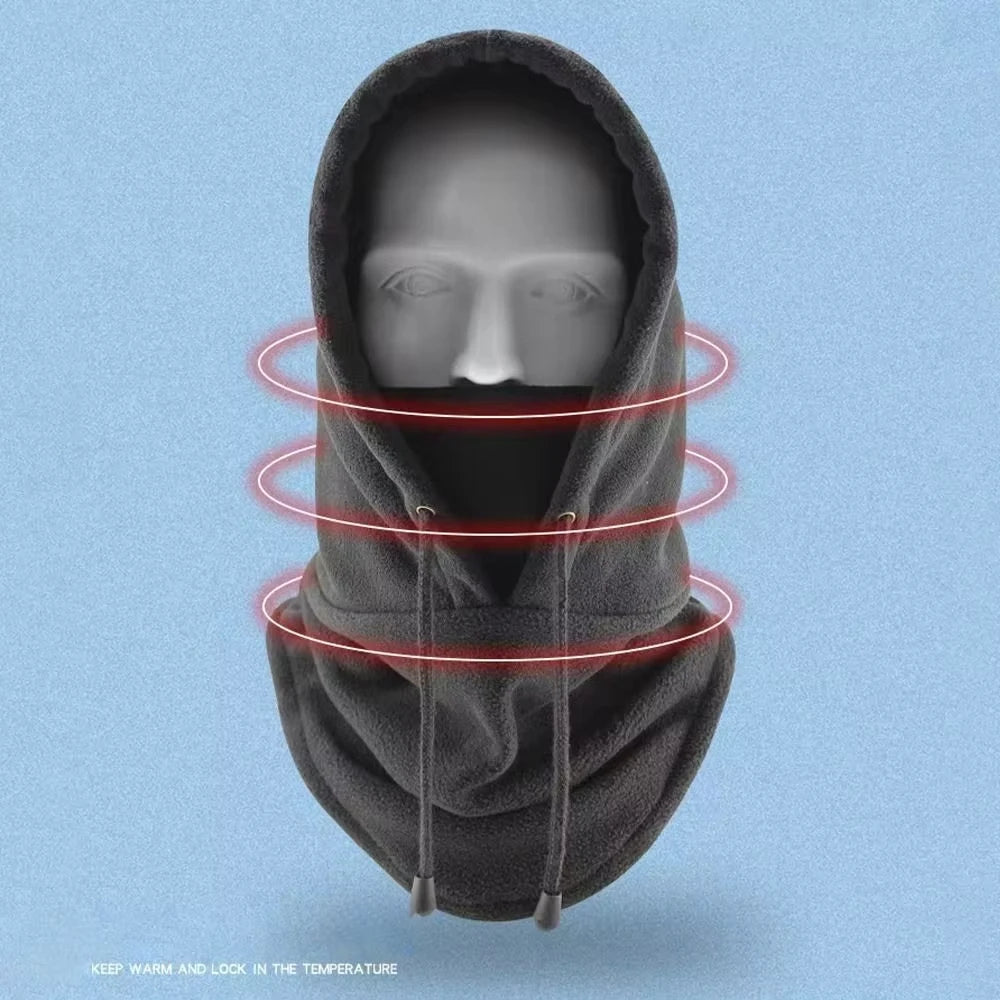 New Quality Cycling Cap Ski Balaclava Winter Windproof Cap Outdoor Hood Cap Cold Padded Hood Beanies Plush Warm Hat Polar Fleece Zpaxo
