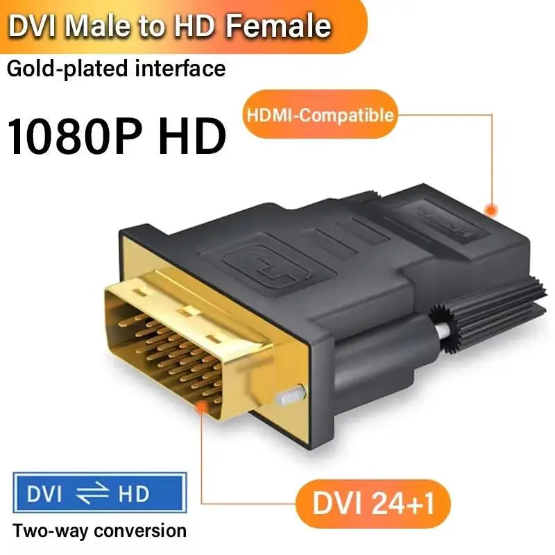 DVI To HDMI-compatible Cable Adapter HDTV Video Adapter Bi-Directional 1080P Connector Coupler For Projector Laptops PC Computer Zpaxo DVI to HDTV
