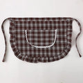 Cotton Half Waist Checkered Apron Kitchen Work Apparel Resist Stains Zpaxo A7