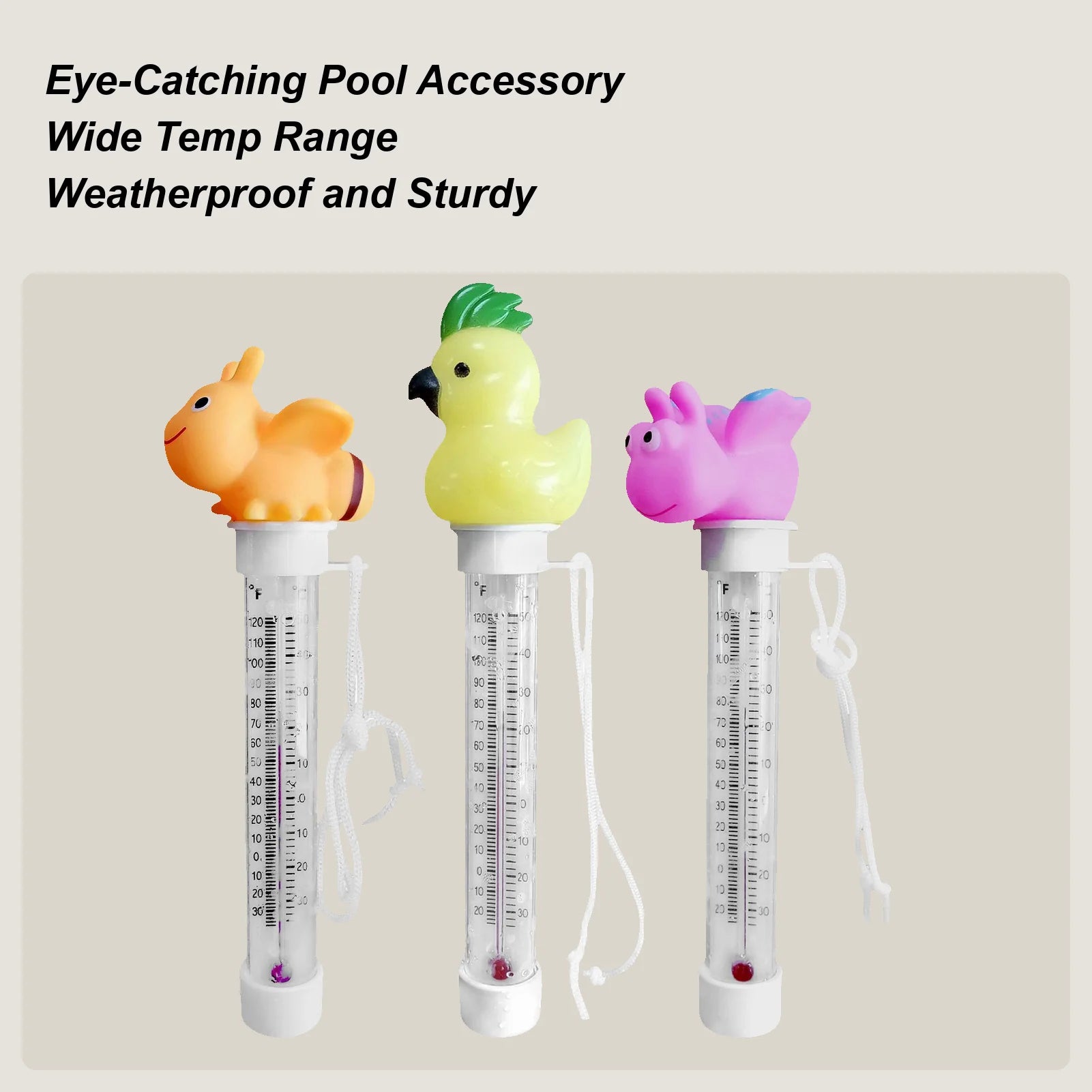 Floating Pool Gauge Cartoon Temperature Double Scale Display Temp Zpaxo