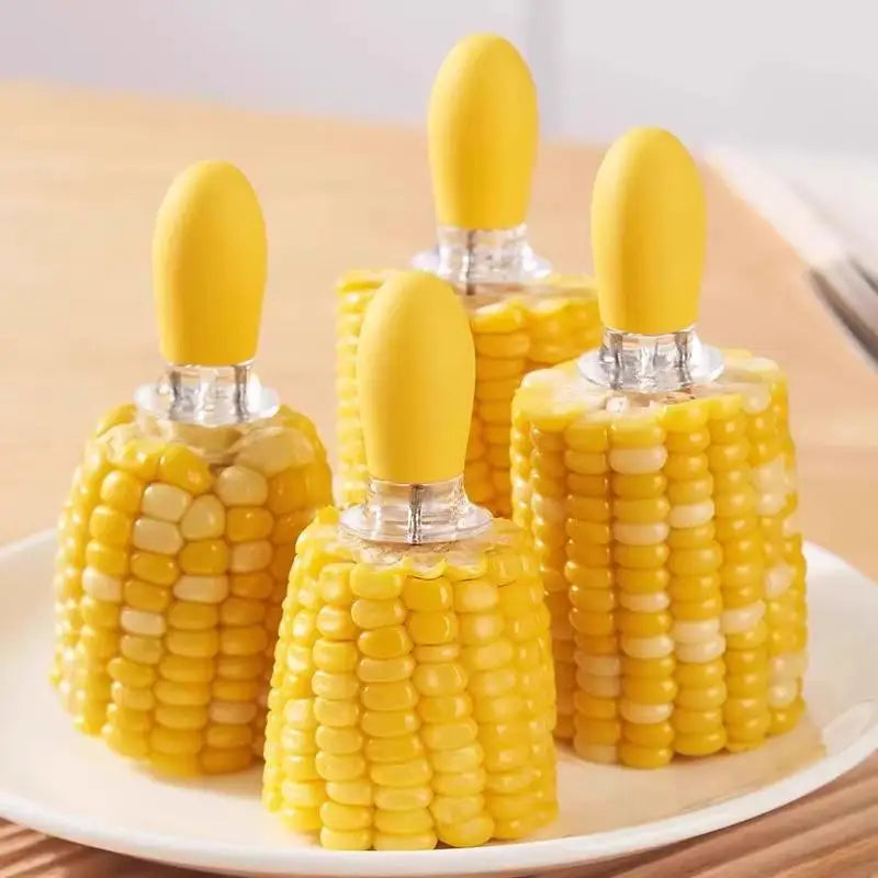 1Pair BBQ Corn Grilling Forks Stainless Steel BBQ Skewers For Corn Fruit Picnic Camping Kitchen Tools Corn Cob Holder BBQ Tools Zpaxo