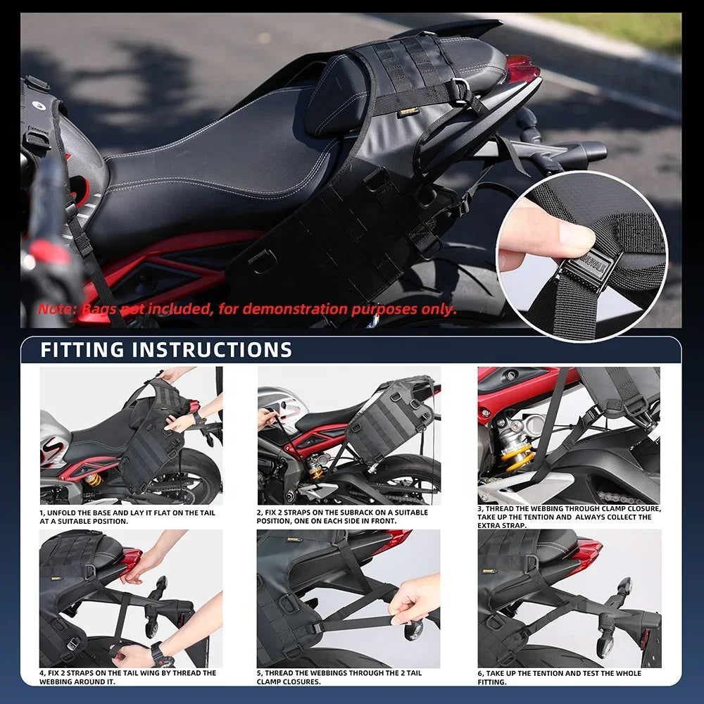 Motorcycle Saddle Bag Base Pad | Universal Tail Rack Install Mat
