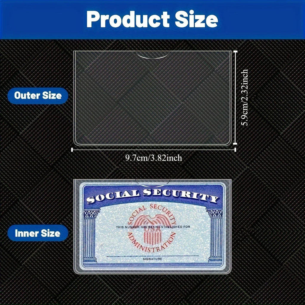Transparent Card Holders for SSN, ID & Credit Cards – 5/10/20 Pack