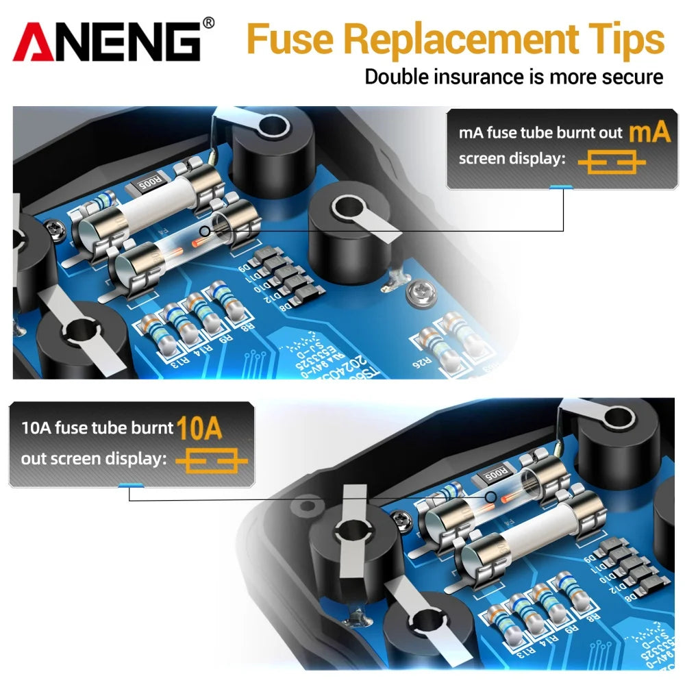 ANENG 625A Professional Multimeter Smart Anti-burn Tester AC DC