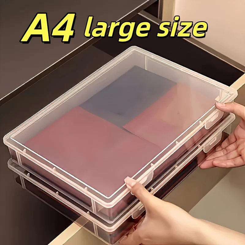 A4 Thickened Large Transparent Flip-top Plastic Storage Box Capacity