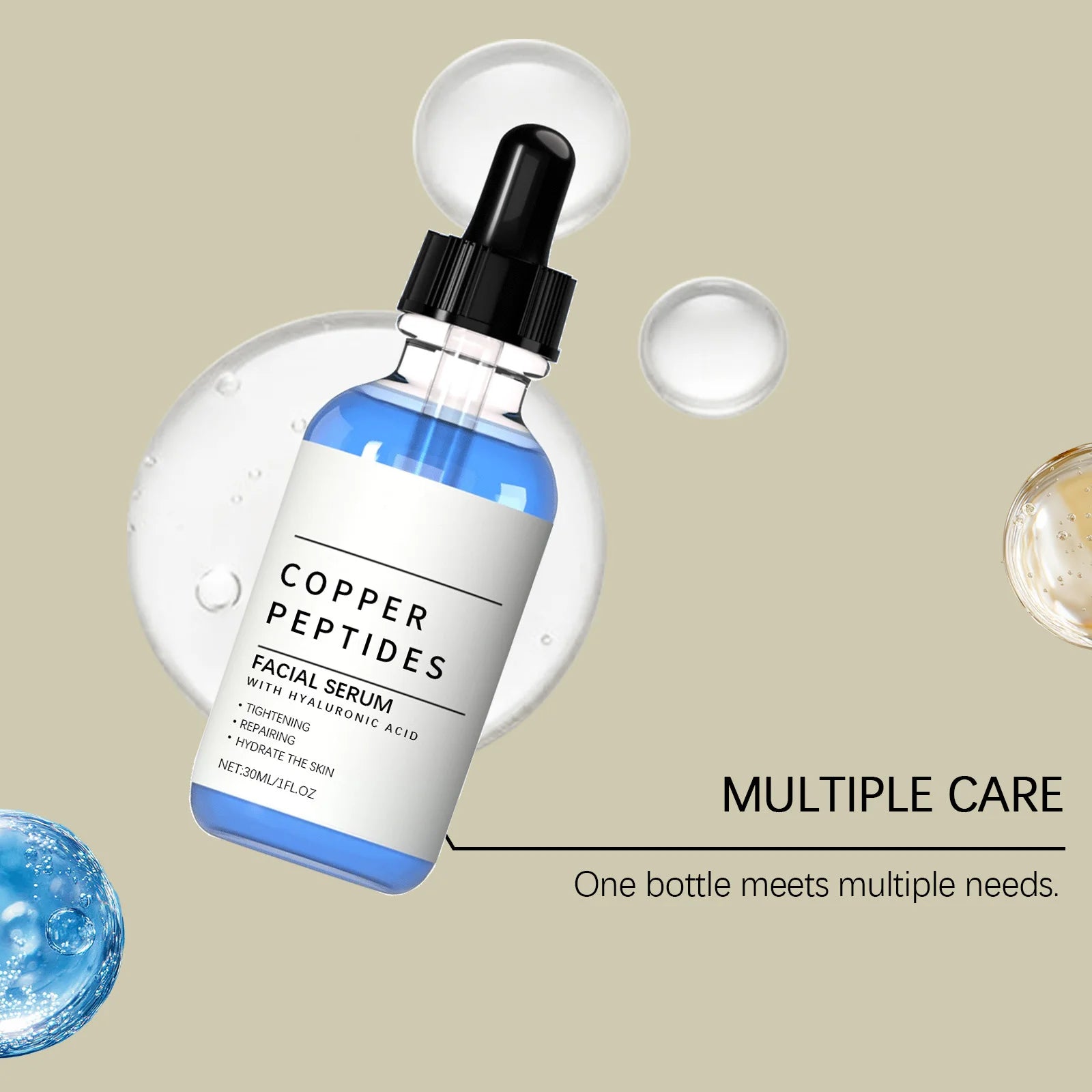 Hyaluronic Acid & Copper Peptide Face Serum – Deep Hydration 30ml Face Serum Zpaxo