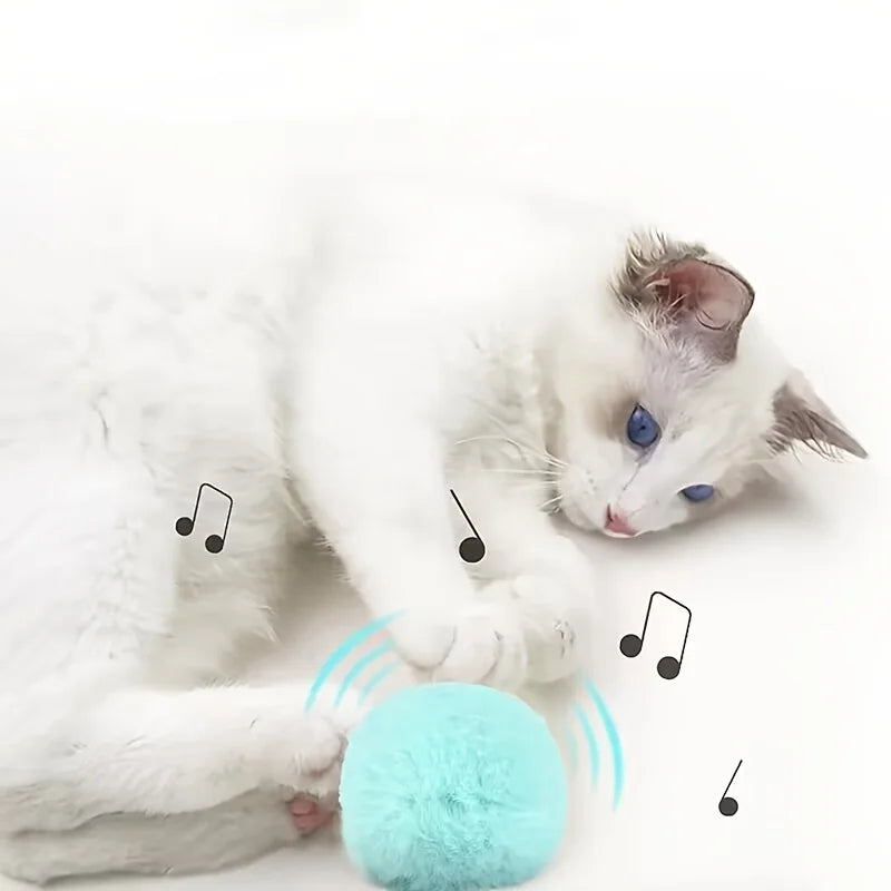 Interactive Ball Smart Cat Toys Plush Electric Catnip Training Toy