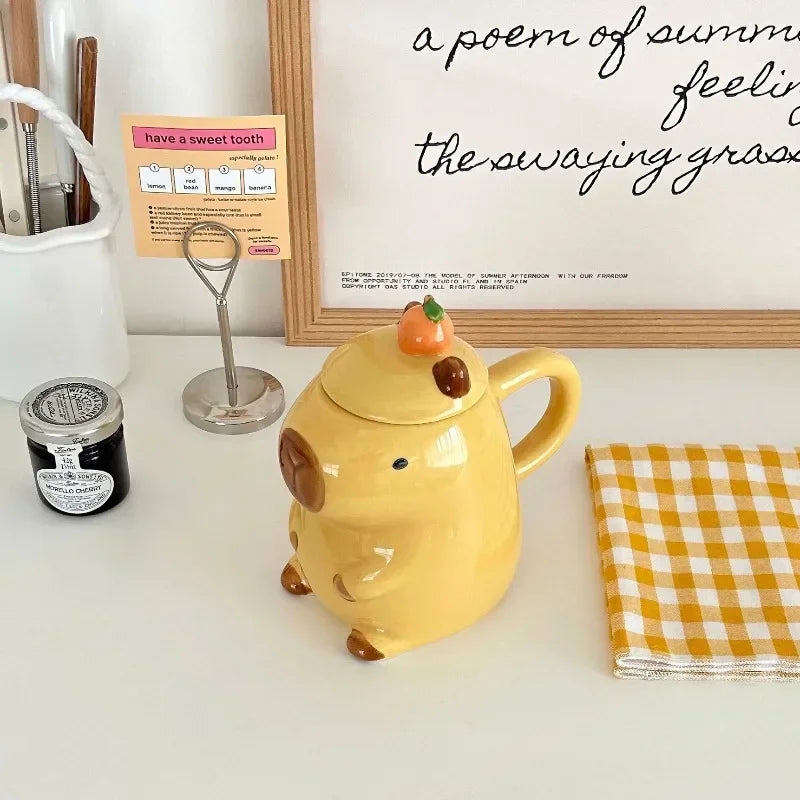 Cute Capybara Ceramic Mug – Kawaii Novelty Coffee Cup Gift Novelty Ceramic Mug Zpaxo