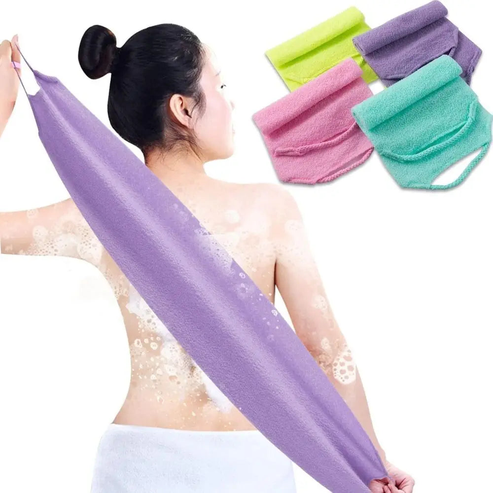 Handles Exfoliating Back Washers Scrub Double-sided Stretchable Backs Zpaxo