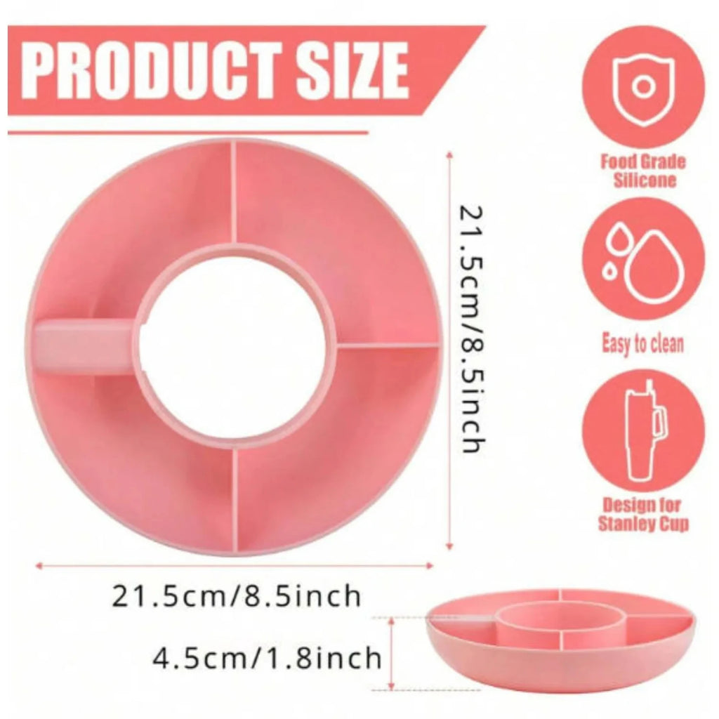4-Compartment Snack Tray for Stanley 40oz Tumbler with Handle Tumbler Snack Tray Zpaxo