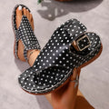 Wave Point Women's Fish Mouth Clip-toe Comfortable Wedge Heel Sandals Zpaxo black 36