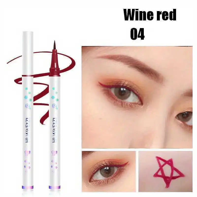 Matte Colored Eyeliner Liquid Pencil Blue Purple Party Eye Makeup Tools Waterproof Lasting Quick-drying No Blooming Eye Liner Zpaxo 04