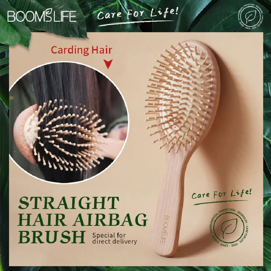 BOOMSLIFE Wood Wide Tooth Hair Comb & Scalp Massage Brush Wood Hair Comb Zpaxo