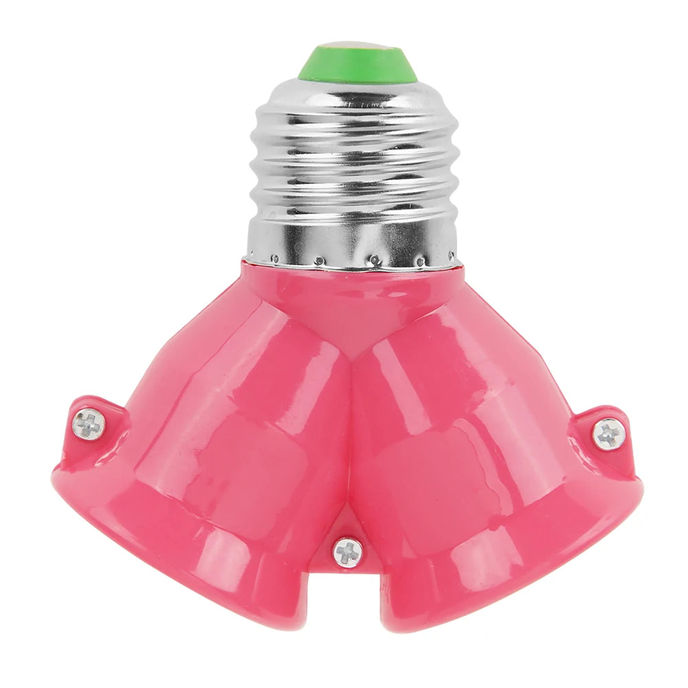 E27 LED Base 220V Light Screw Splitter Adapter Lamp 110V Holder Zpaxo Pink