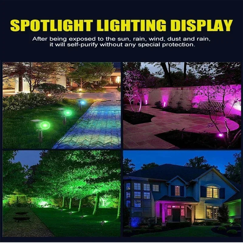 1 2 Solar Powered 9LED Lamp Adjustable Spotlight In-ground IP65 Zpaxo