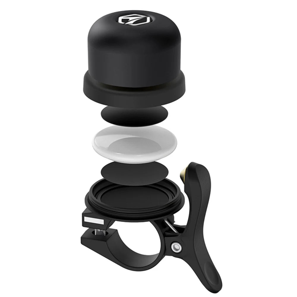 Bicycle Bell For AirTag Bike Mount GPS Tracker Waterproof Brass Holder Hides AirTag Under Bike Bell Anti-Theft Bike Accessories Zpaxo Black