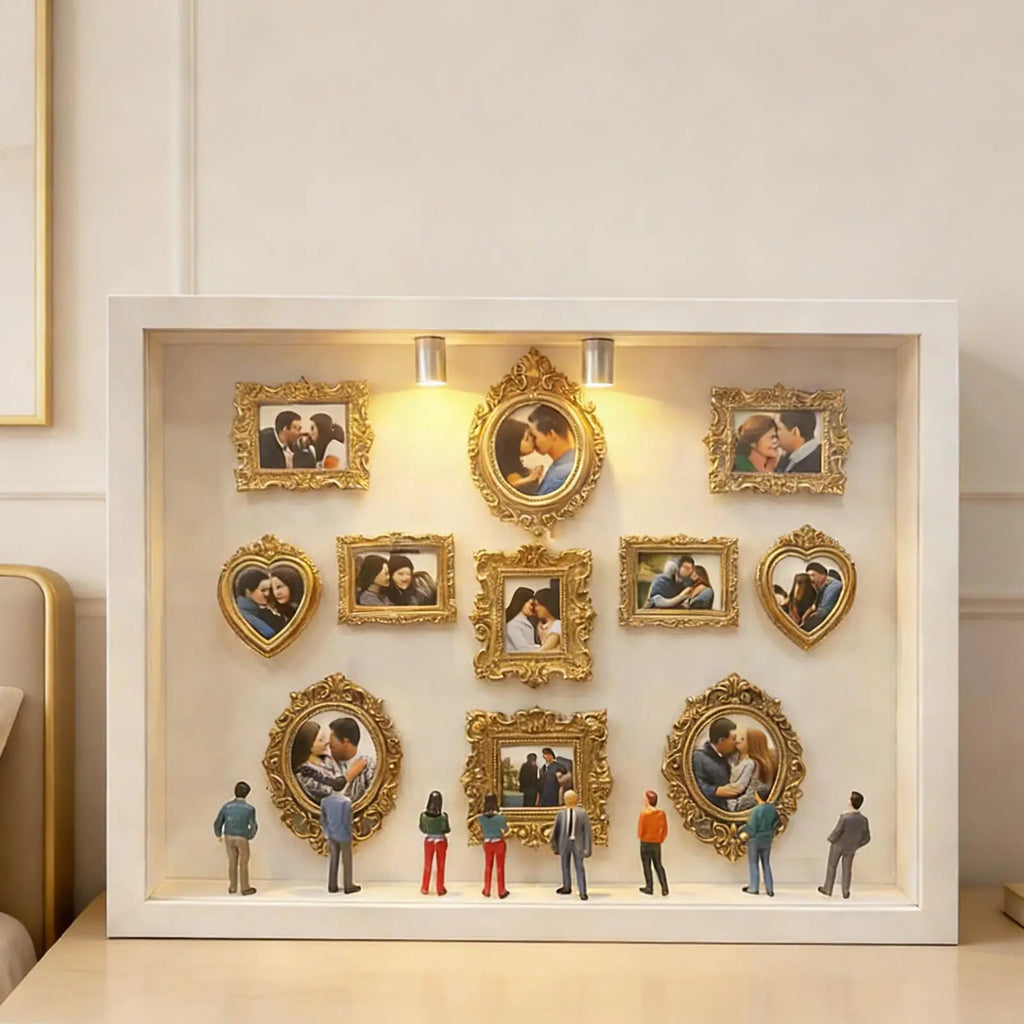 Miniature Memory Display Case Handmade 3D Keepsake Box LED Lights