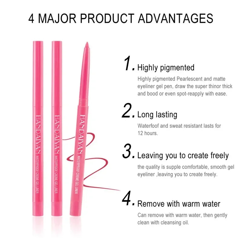 New 20 Color Waterproof Pearlescent Matte Eyeliner Not Easy To Smudge Eyeliner Pen Rotatable Eyeliner Long Lasting Eye Cosmetic Zpaxo