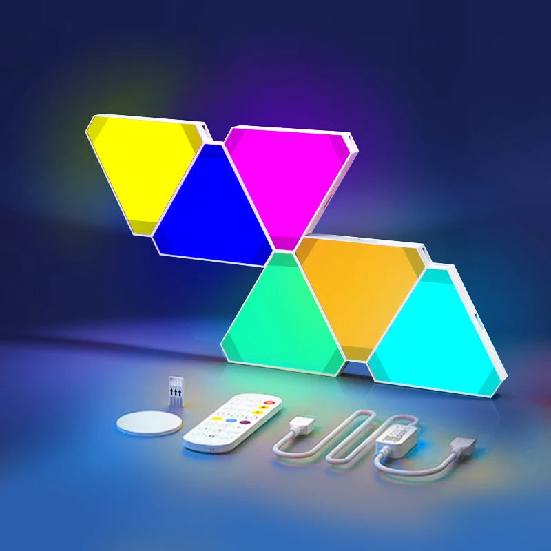Smart Lights Panel LED Triangle RGBIC Game Sync Voice Control WIFI Zpaxo