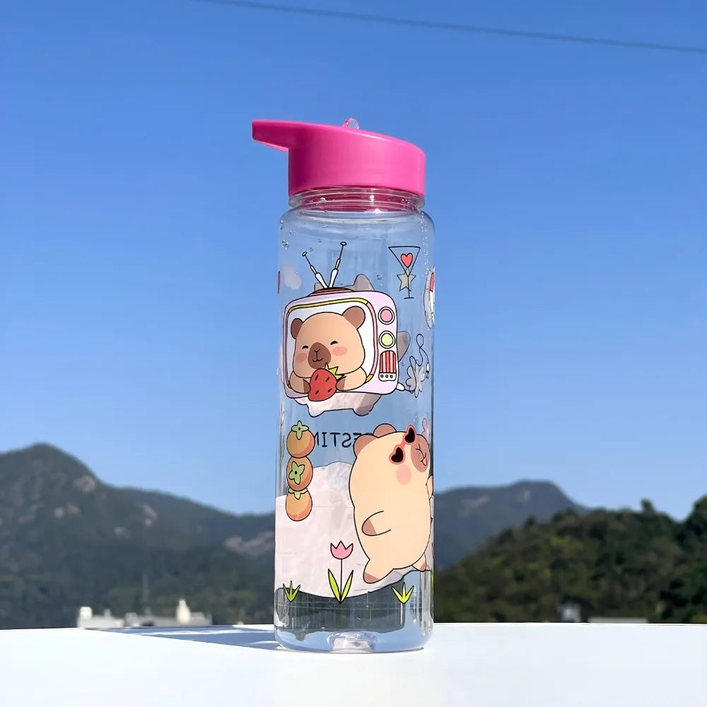 Cute Portable Capybara Sports Outdoor Straw Cup Water Very Suitable