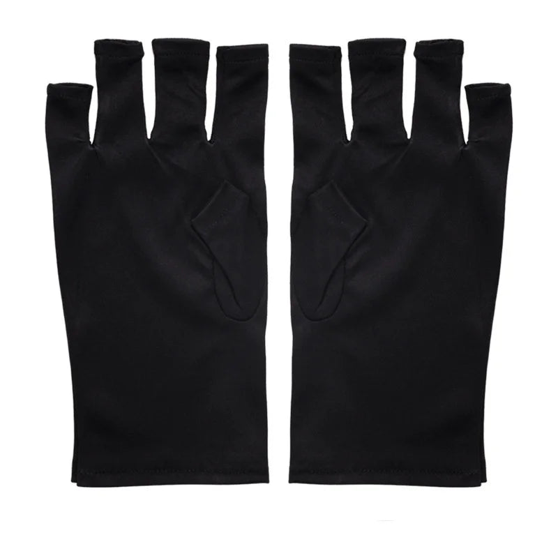 Nail Art Glove UV Protection Anti Radiation Gloves Protecter Gel LED Zpaxo Black