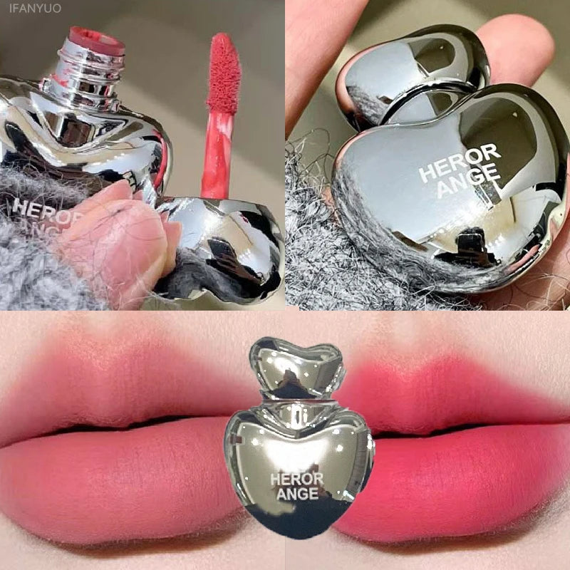 Peach Heart Silky Matte Lipstick Velvet Blush Lip Gloss Face Liquid