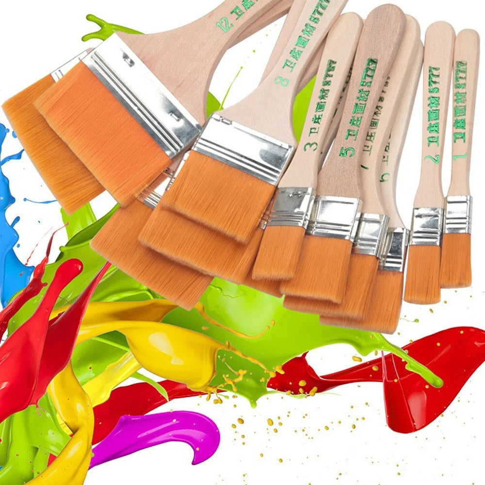 12-Piece Nylon Paint Brush Set – Acrylic, Oil & Watercolor