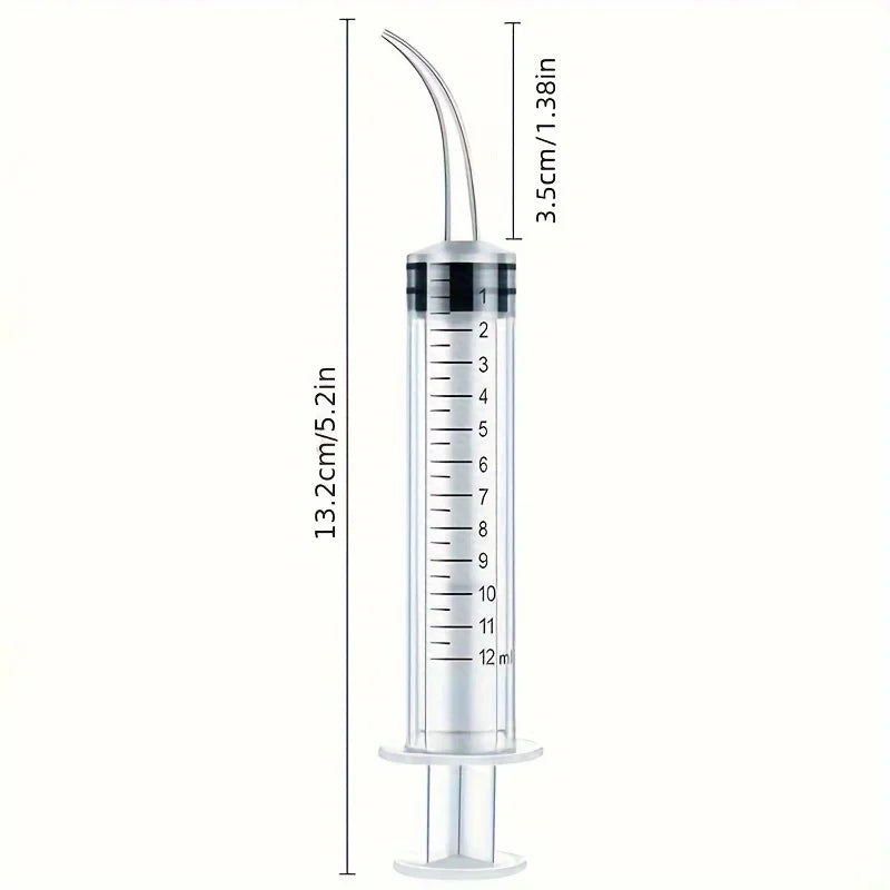 Curved Tip Syringe Pet Feeding Medication Animal Oral Dosing Safety
