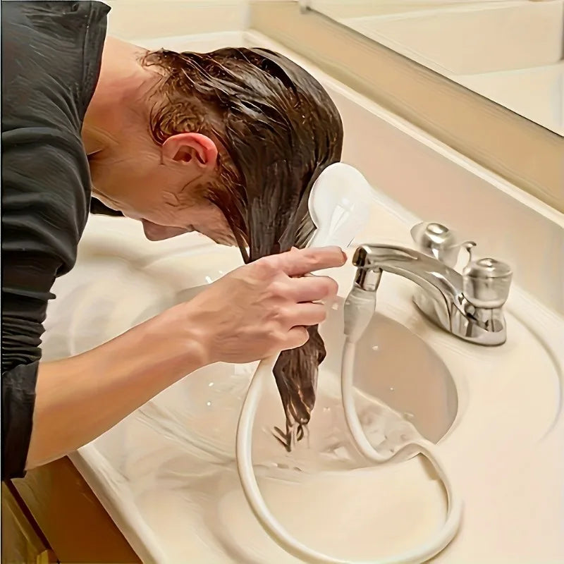 360 Portable Faucet Shower Head Handheld Extender Long Hose