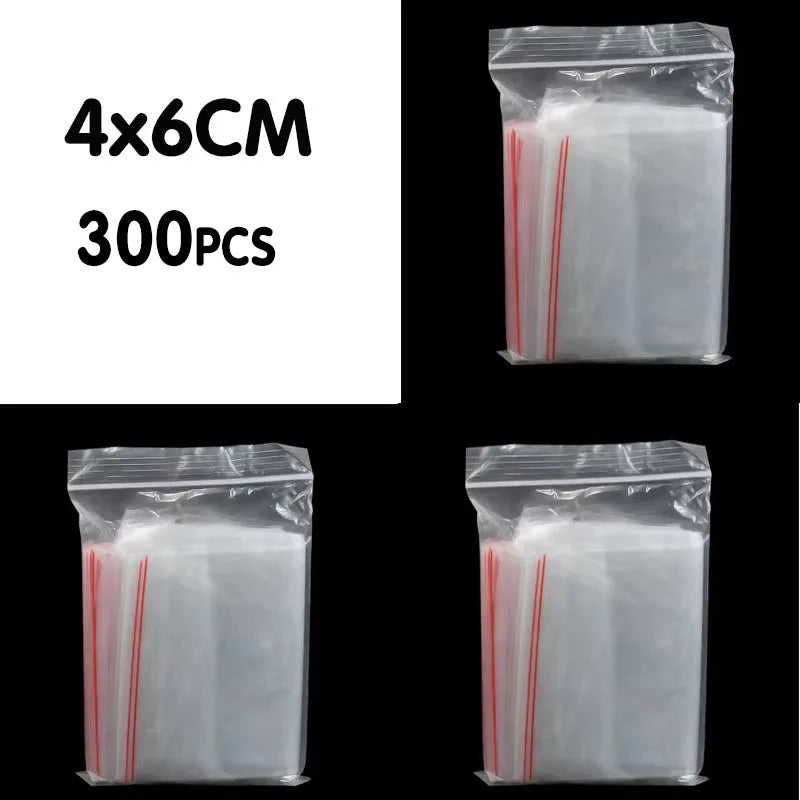 Zip Lock Clear Plastic Bags 100/200/300pcs | Reclosable PE Bags