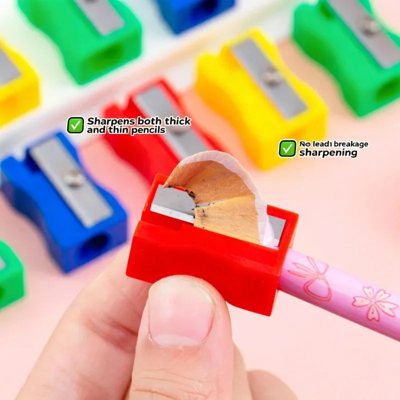 Mini Pencil Sharpener Plastic Single Hole Rectangular Shape Bulk Zpaxo