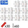 Ultra Thin Cabinet Magnetic Catch Adhesive Drawer Magnet Catch for Kitchen Closet Door Closing Magnetic Door Catch Closer Zpaxo 15 Set-Silver