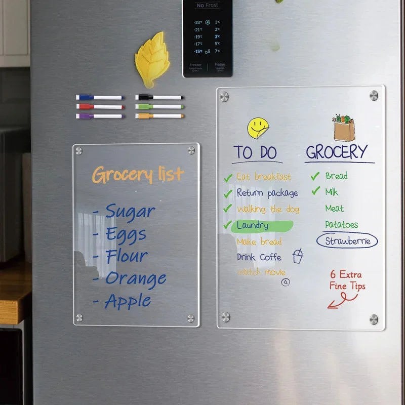 Reusable Magnetic Dry Erase Calendar Clear Acrylic Message Board