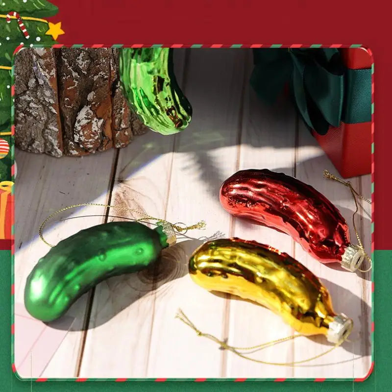 Christmas Glass Pickle Ornament – Festive Tree Hanging Pendant