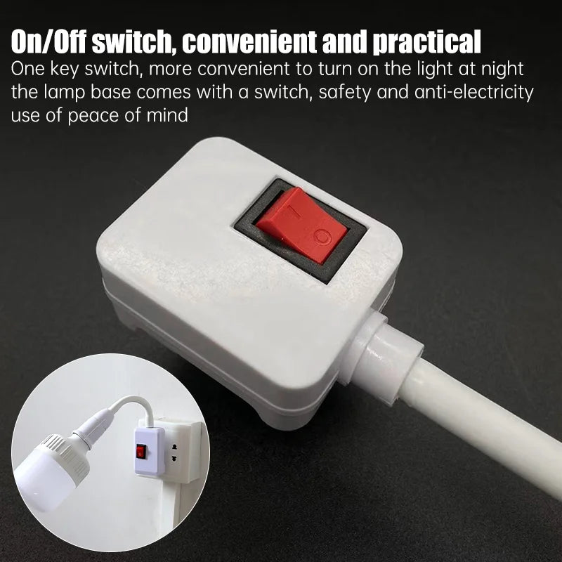 Stainless Steel E27 Lamp Base Adjustable Flexible Bend Switch EU US
