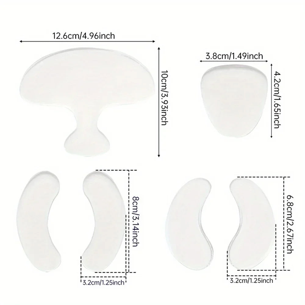 6PCS Reusable Silicone Anti-Wrinkle Pad Face Forehead Neck Hand Care Skin Lifting Tool Sticker Pad Anti-Wrinkle Aging Patch Zpaxo