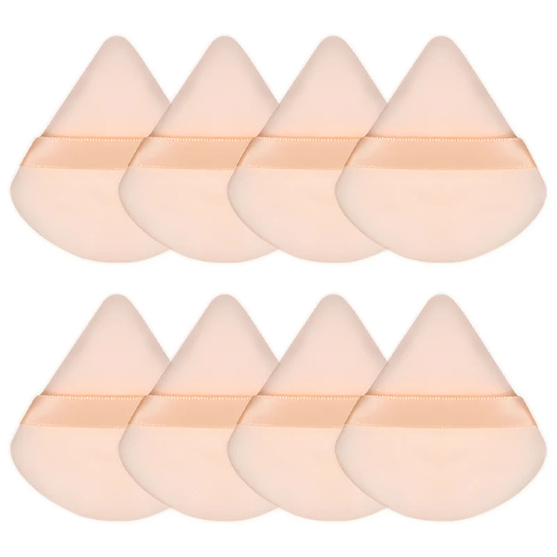 8Pcs Triangle Velvet Cosmetic Puff Make Up Sponges Wet Dry Use for Face Eye Contouring Shadow Cosmetic Foundation Makeup Tool Zpaxo 8PCS Skin
