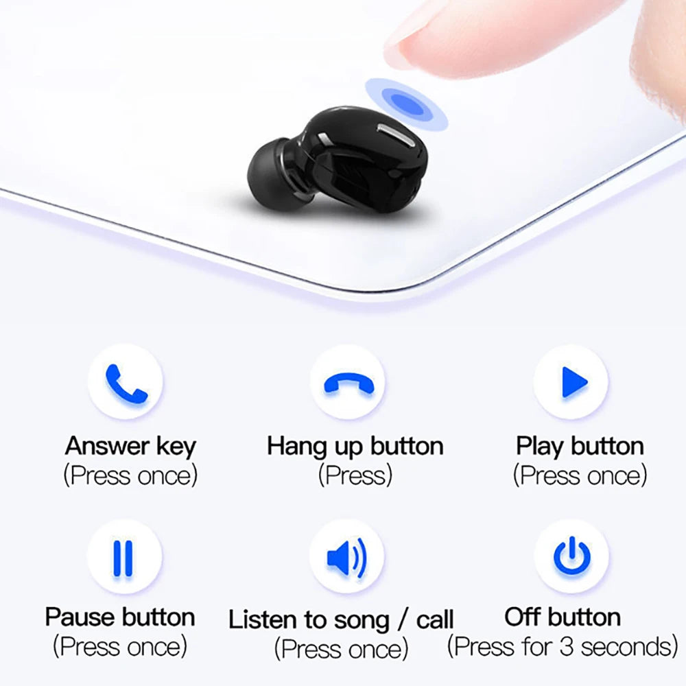 TWS Wireless Bluetooth 5.0 Headphones Music Gaming Earphones Waterproof Sport Earbuds With HD Mic HiFi Headset For iPhone Xiaomi Zpaxo