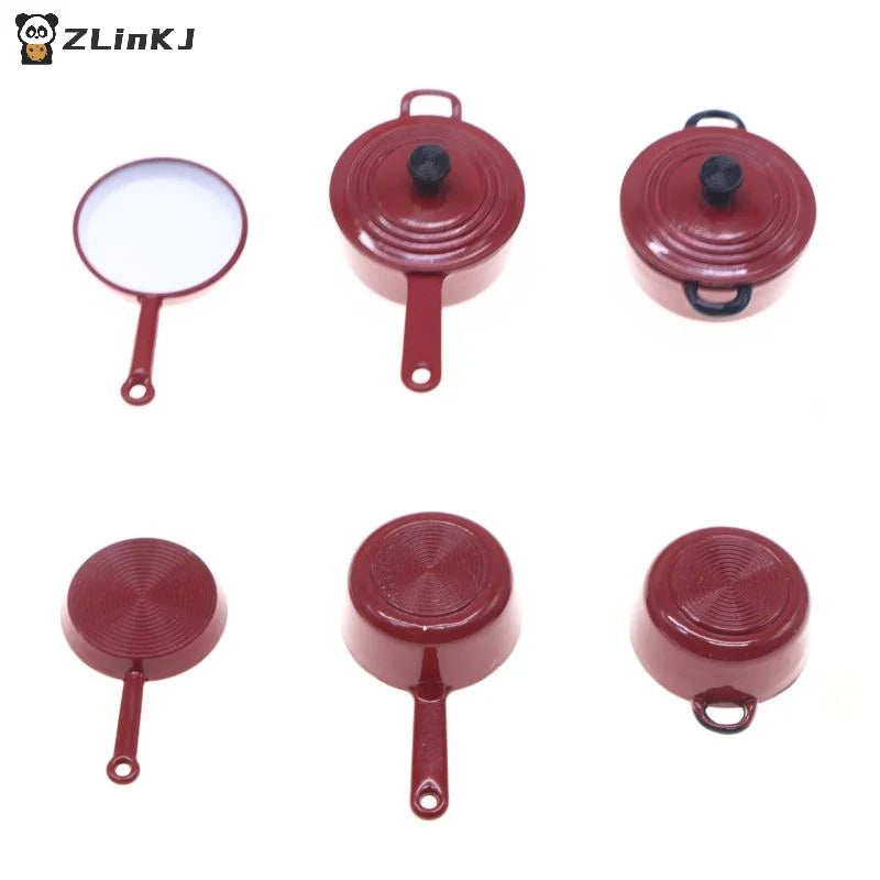 Miniature Cookware Cooking Dollhouse Accessories 1 12 Alloy Enamel Zpaxo