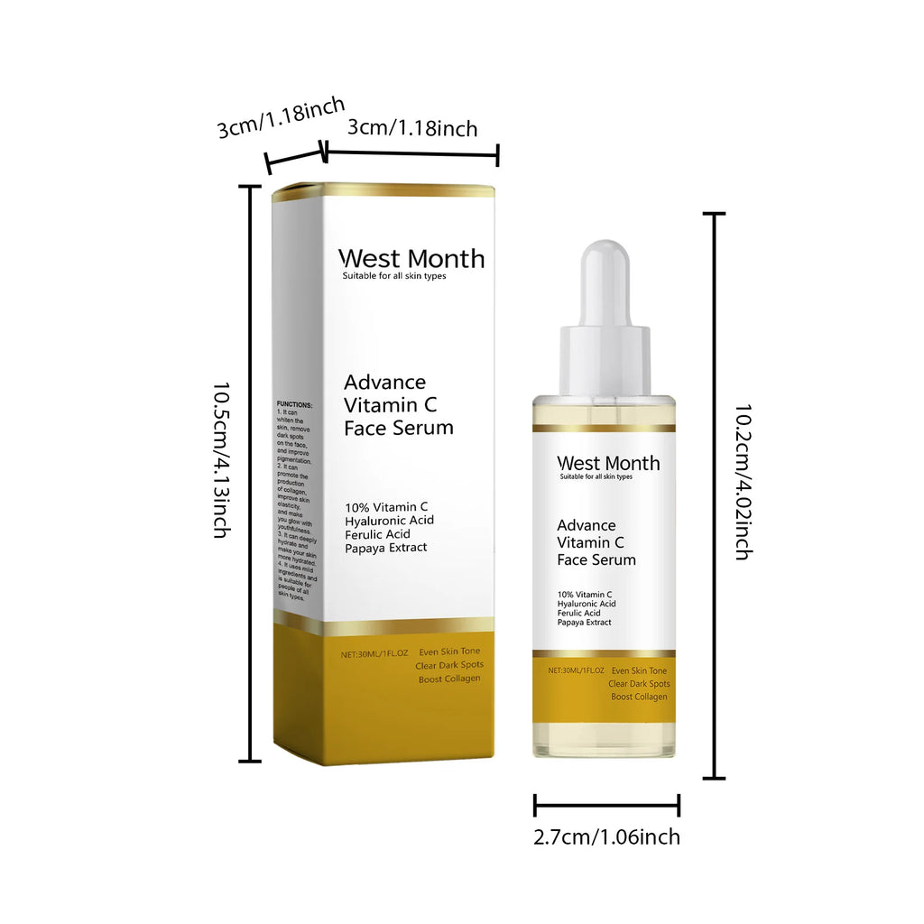 Advance Vitamin C Face Serum Dark Spot Corrector Brightening Facial Skin Even Skin Tone Moisturizing Smoothing Essence Beauty Zpaxo