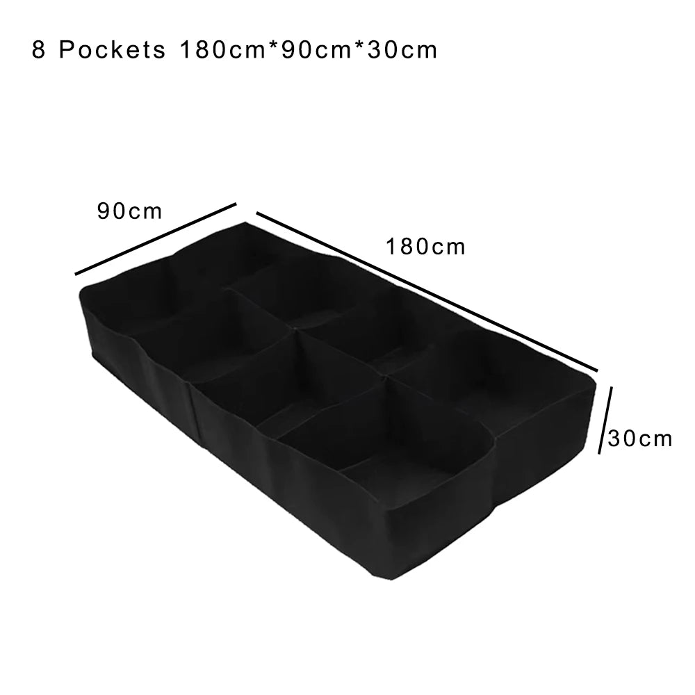 Flowerpot Breathe Cloth Rectangular Planting Bag For Vegetables Flowers Raised Garden Bed Felt 4/8 Pockets Multi-grid Zpaxo 8 Pockets L
