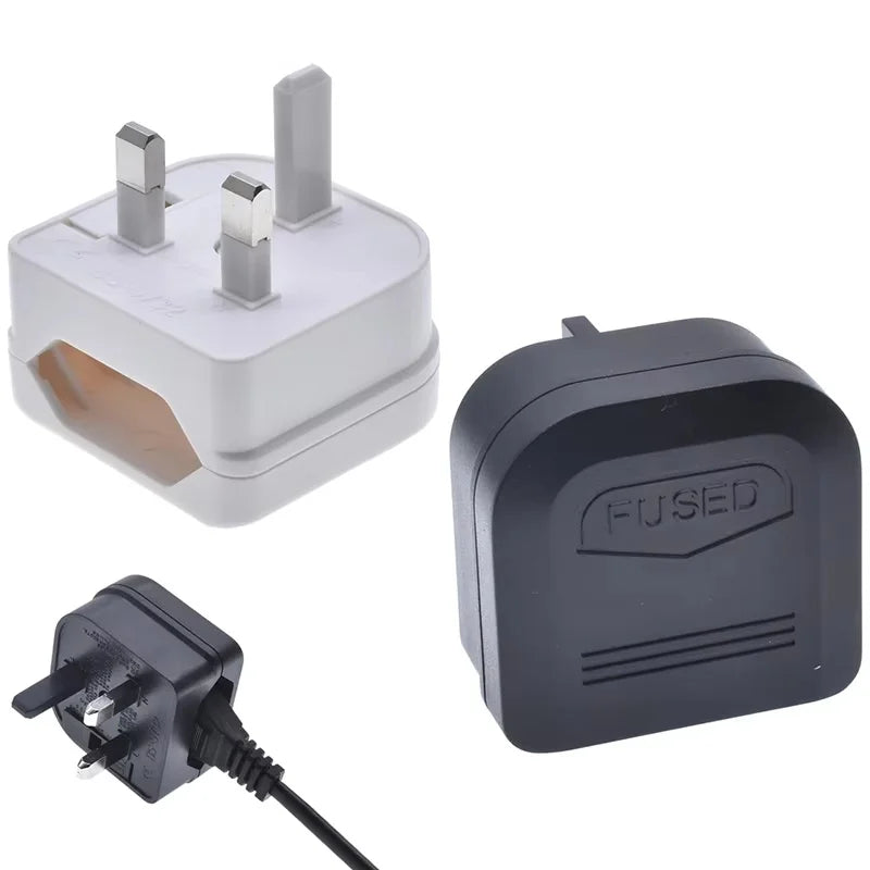 2 Pin EU Plug UK 3 G 5A Fuse Power Socket European British Singapore