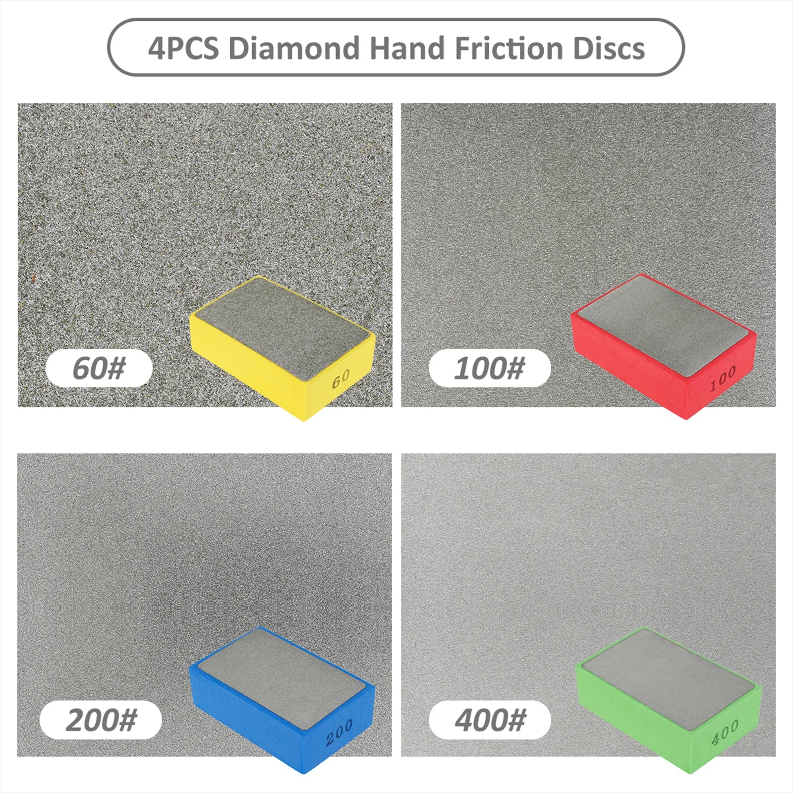 4/5pcs Diamond Hand Polishing Pads Set Tile Glass Abrasive Grinding Block Pad Stone Marble Ceramic Abrasive Grinding Block Pad Zpaxo