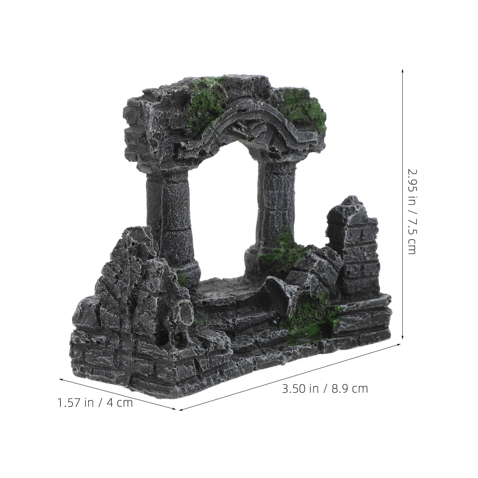 Two-columns Roman Column Aquarium Decor Resin Artificial Castle Fish