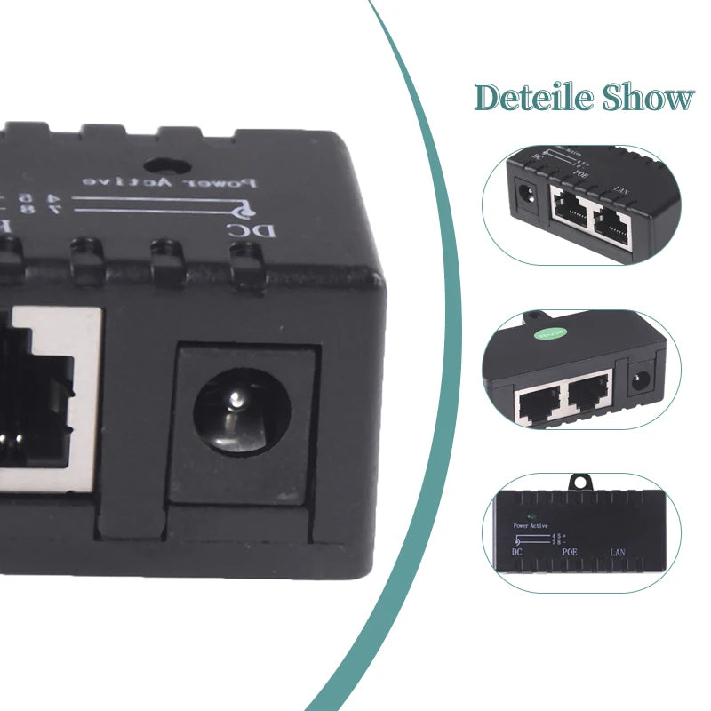 1000Mbps 5V 12V 24V 48V 1A POE Injector Power Splitter IP Camera Zpaxo