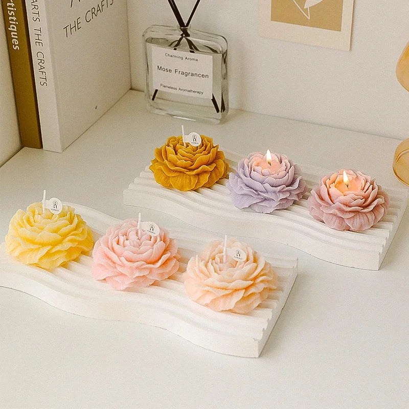 Creative Flower Shape 3D Peony Candle Aromatic Aromatherapy Wedding