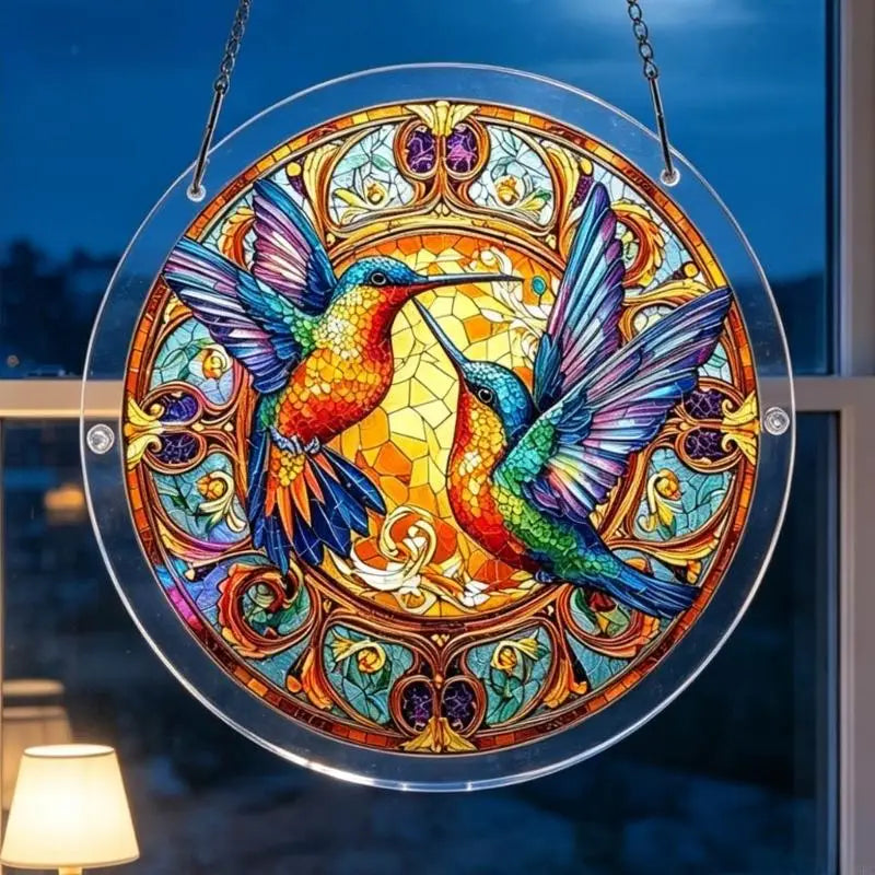 Stained Glass Window Hanging Puzzle Suncatchers Home Decors Acrylic